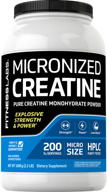 Micronized Creatine Powder, 5000 mg (per serving), 2.2 lb (1000 g) Bottle
