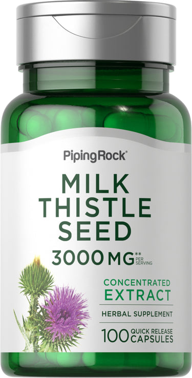 Milk Thistle Seed Extract, 3000 mg (per serving), 100 Quick Release Capsules