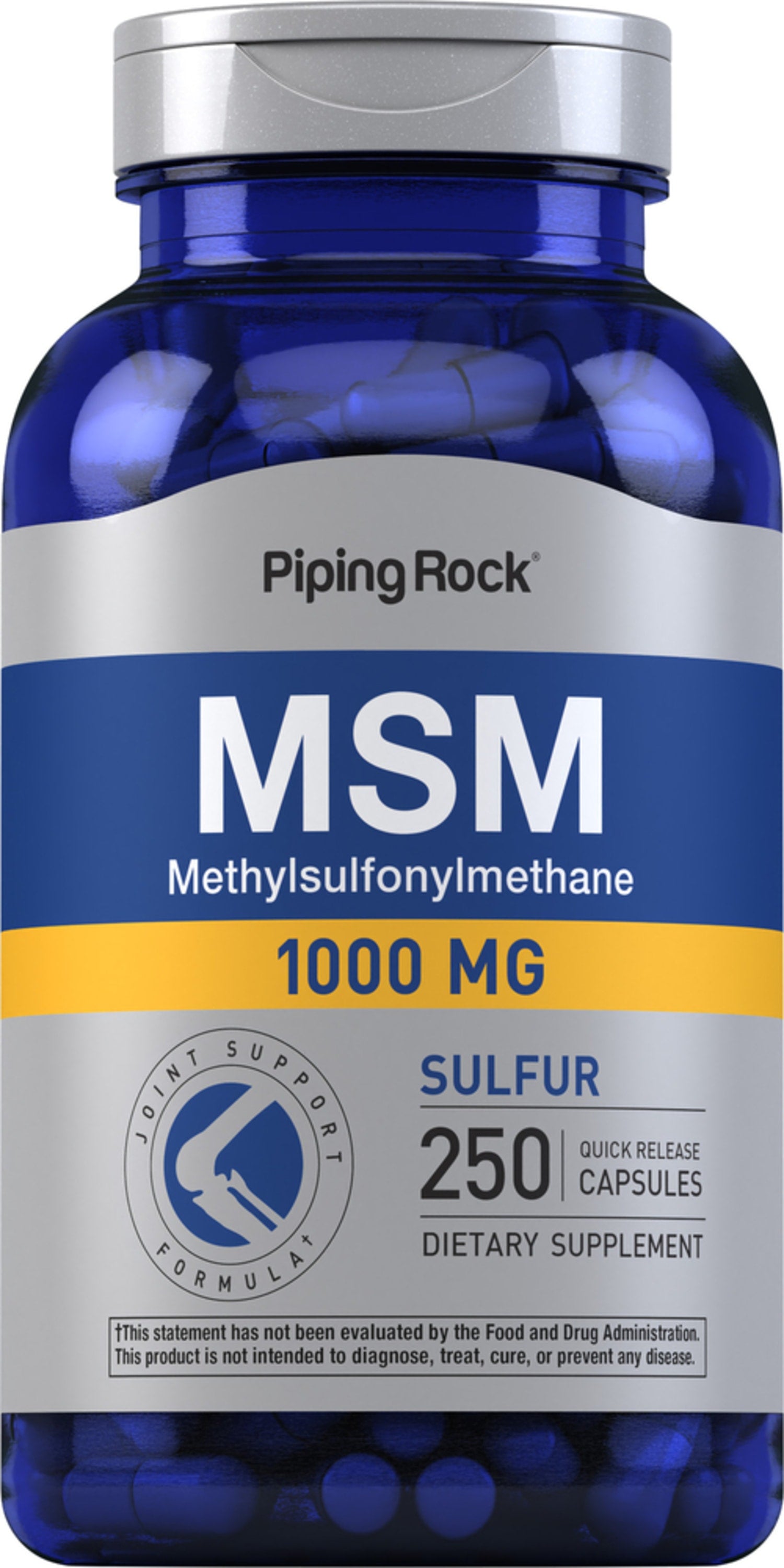 MSM + Sulfur, 1000 mg, 250 Quick Release Capsules