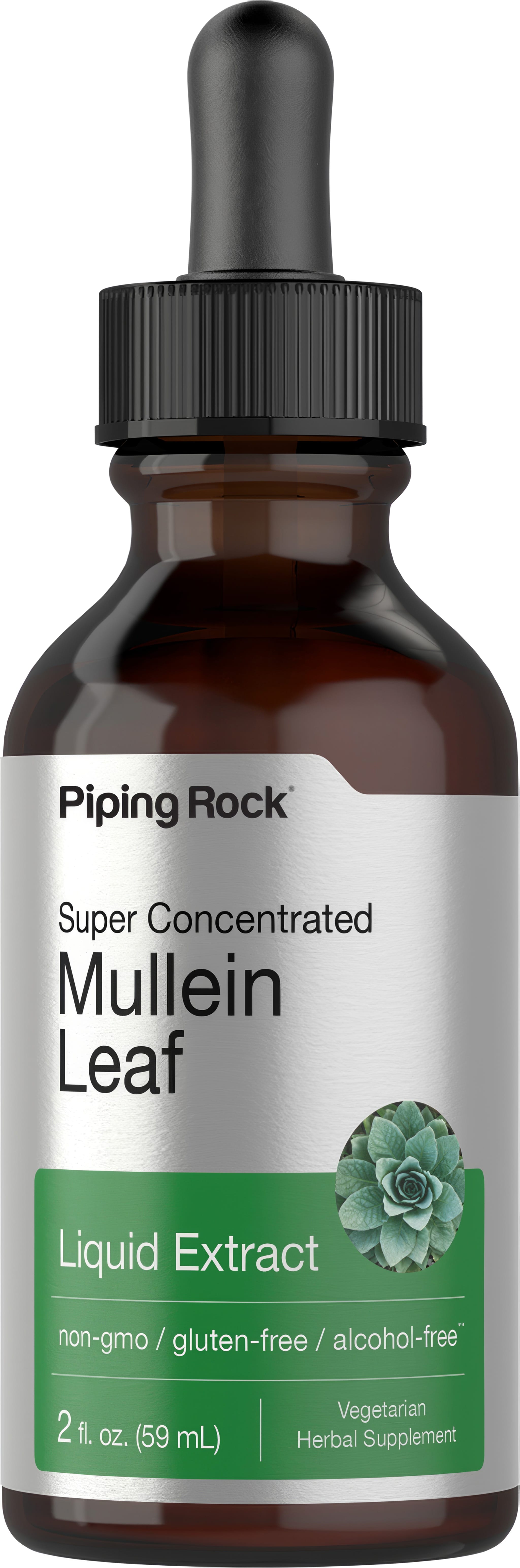 Super Concentrated Mullein Leaf Liquid Extract 2 fl. oz. (59 mL), non-gmo, gluten-free, alcohol-free, Vegetarian Herbal Supplement.