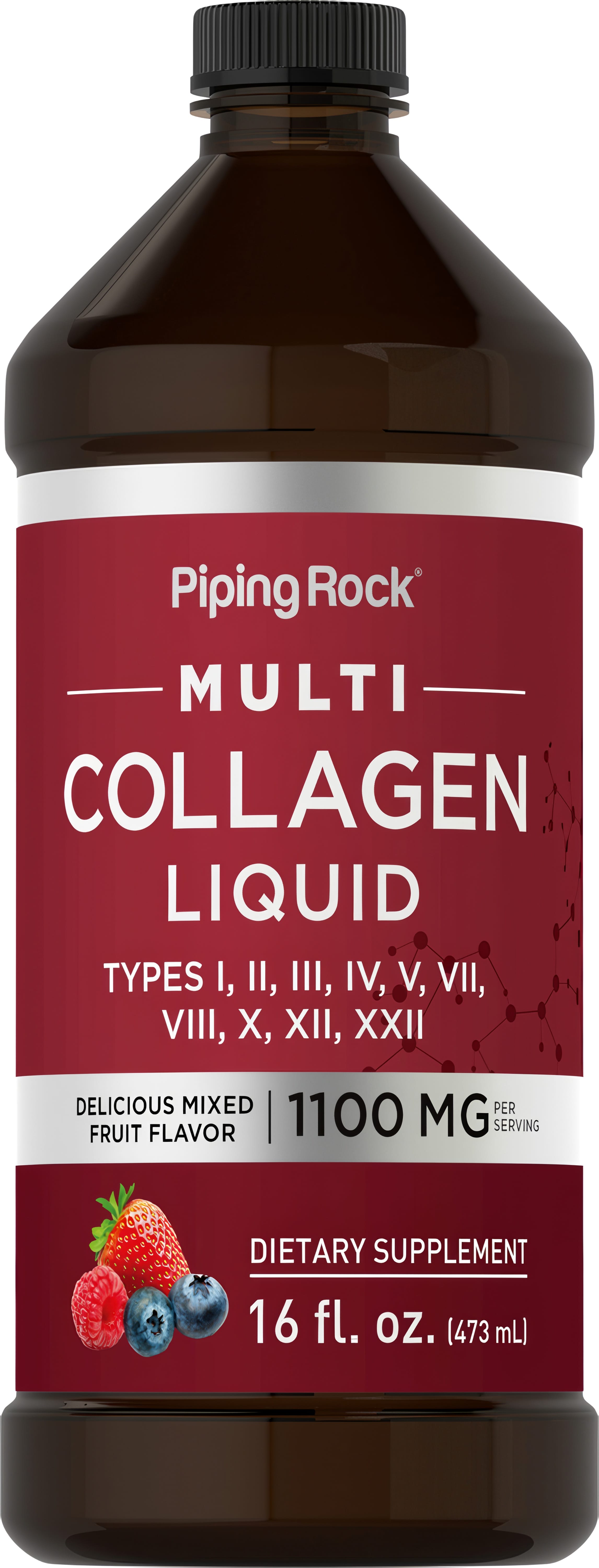 Multi Collagen Liquid (Delicious Mixed Fruit), 1100 mg (per serving), 16 fl oz (473 mL) Bottle