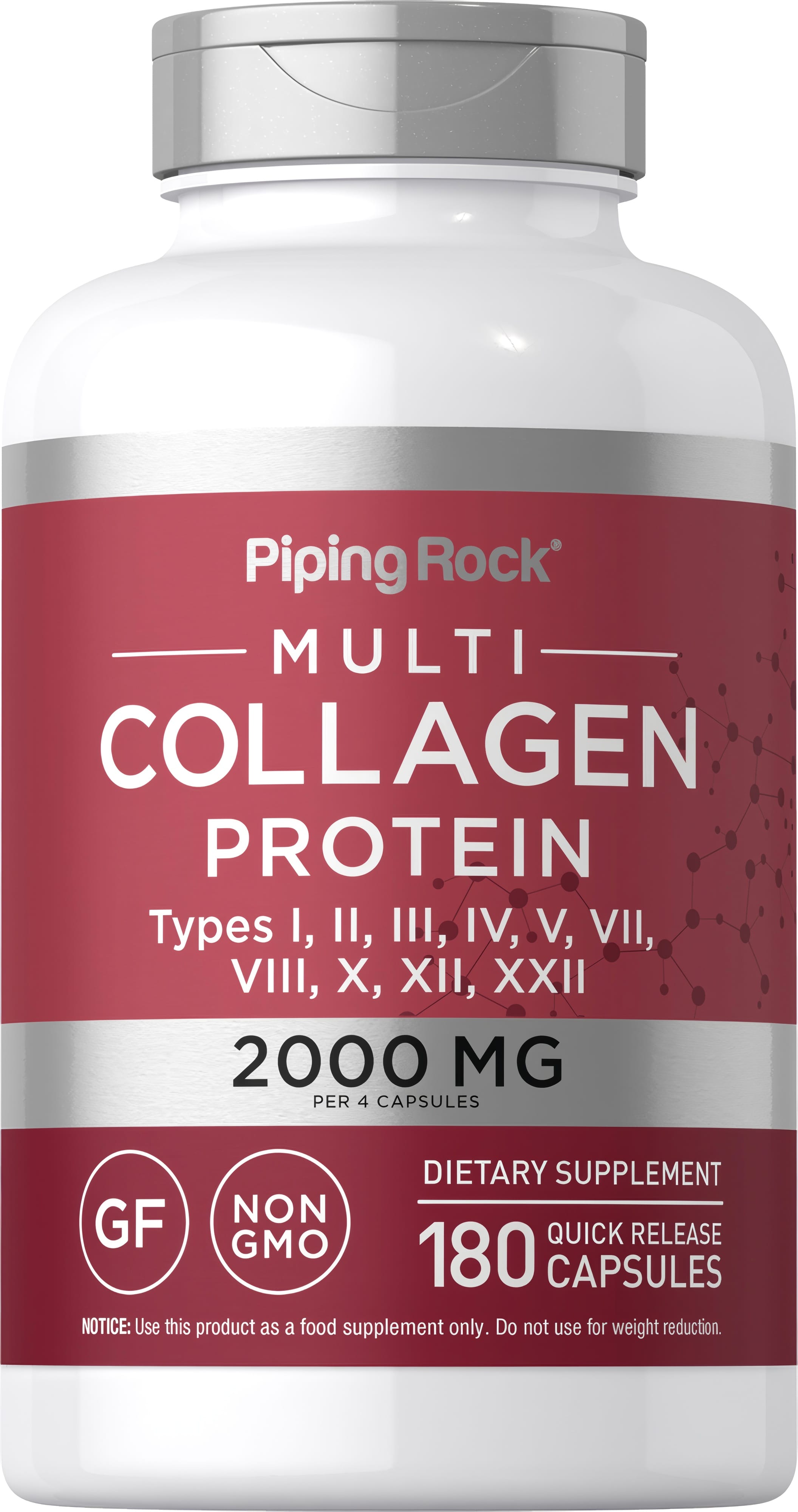 Multi Collagen Protein (Types I, II, III, V, X), 2000 mg (per serving), 180 Quick Release Capsules