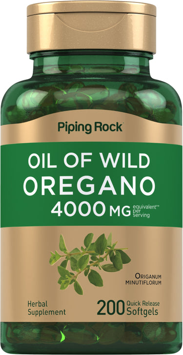 Oil of Oregano, 4000 mg (per serving), 200 Quick Release Softgels