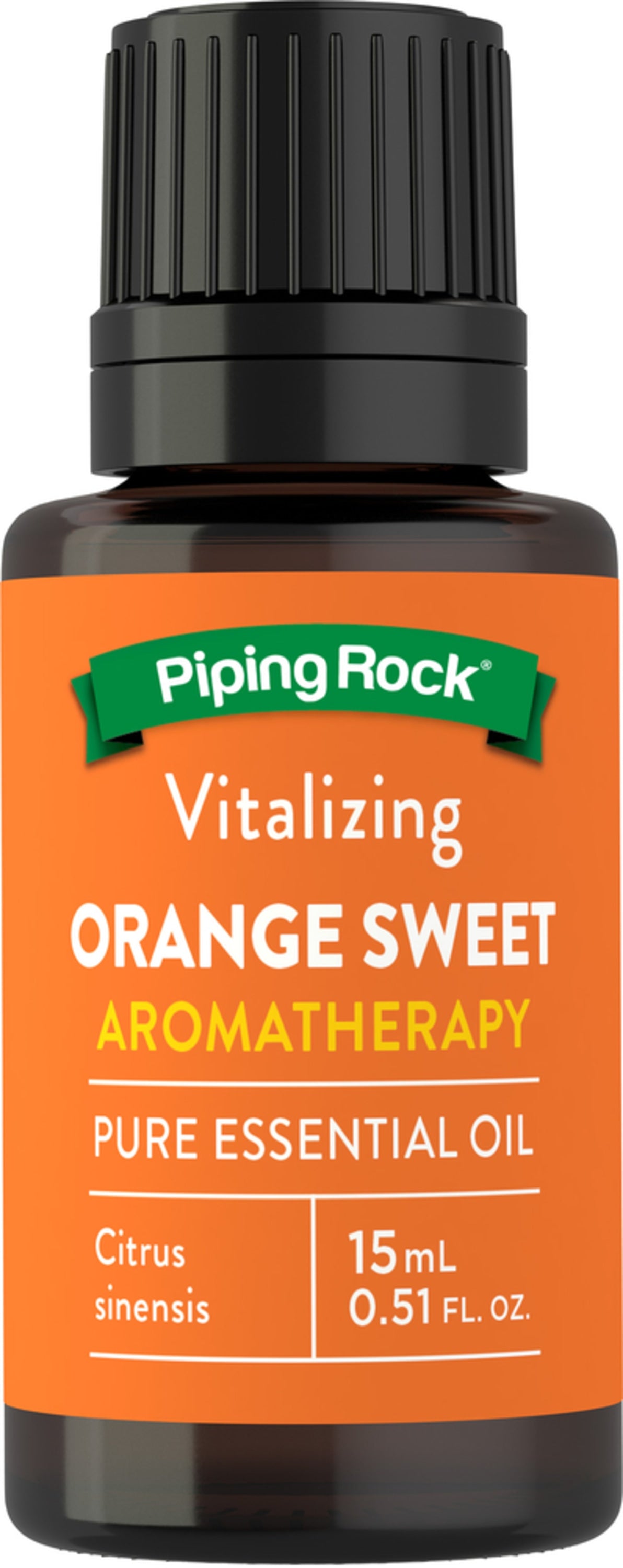 Bottle of Orange Sweet Aromatherapy Pure Essential Oil, 15 mL (0.51 FL. OZ.), shown in product image.