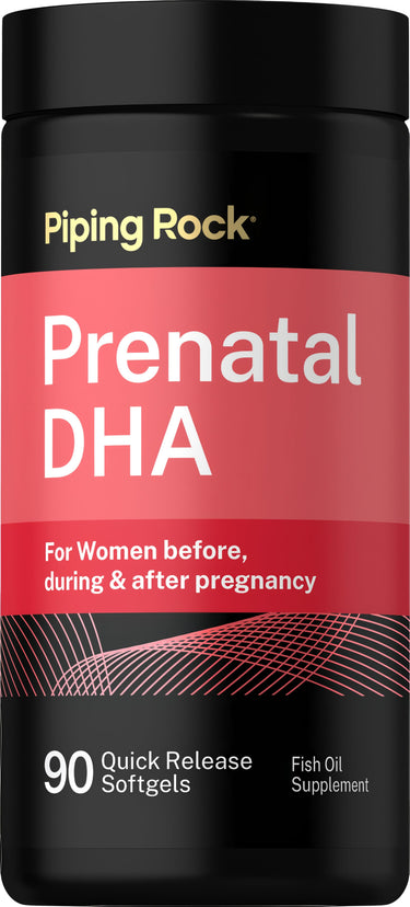 Prenatal DHA supplement for women: 90 quick release softgels, ideal before, during, and after pregnancy. Fish oil based.