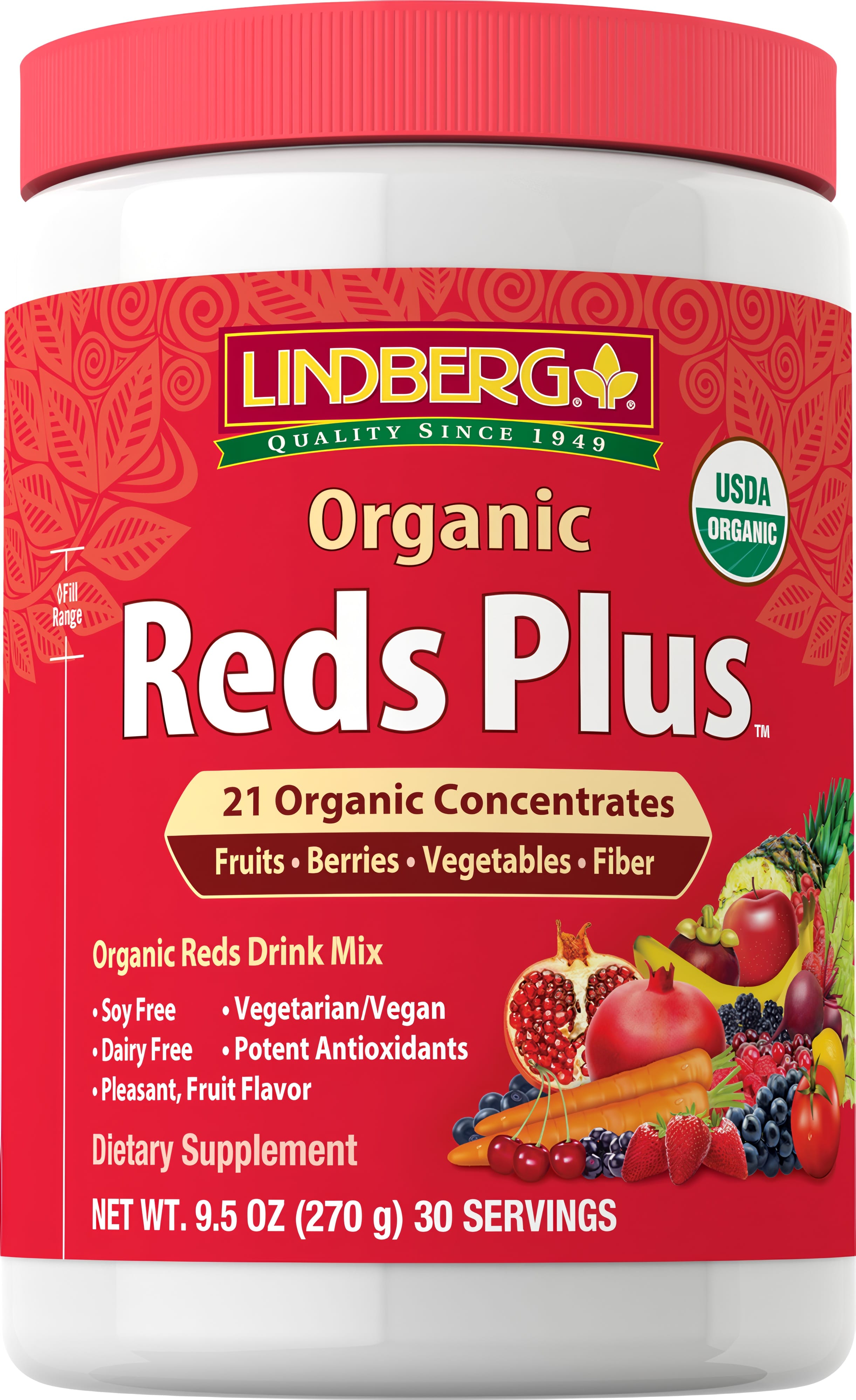 Reds Plus Organic Powder, 9.5 oz (270 g) Bottle