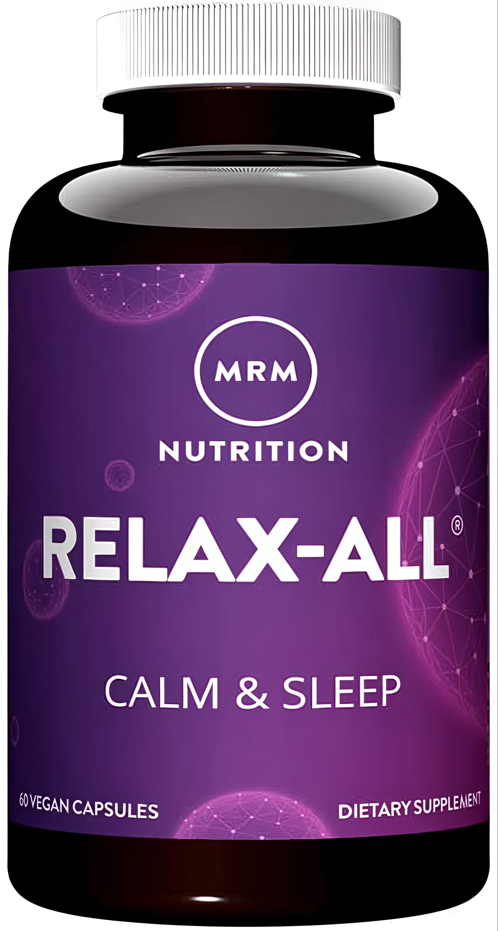 MRM Relax-All Calm & Sleep, 60 Vegan Capsules, is a dietary supplement.