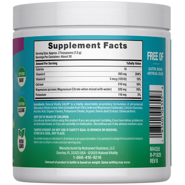 CALM plus Calcium Powder Raspberry-Lemon, 8 oz (226 g)