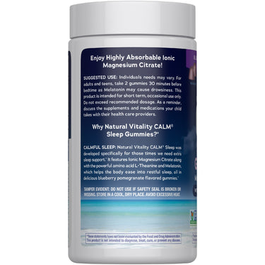 CALM Sleep with Melatonin Gummies Blueberry-Pomegranate Flavor, 60 Tasty Gummies