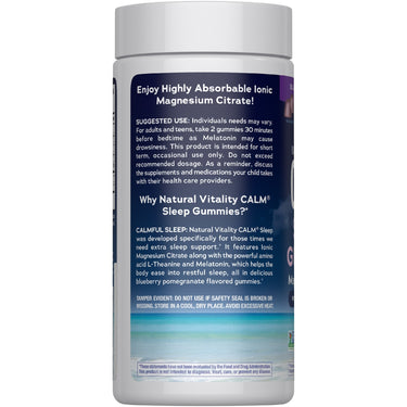 CALM Sleep with Melatonin Gummies Blueberry-Pomegranate Flavor, 120 Tasty Gummies