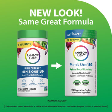 Men's One 50+ plus Real Food Nutrients, 90 Vegetarian Caplets