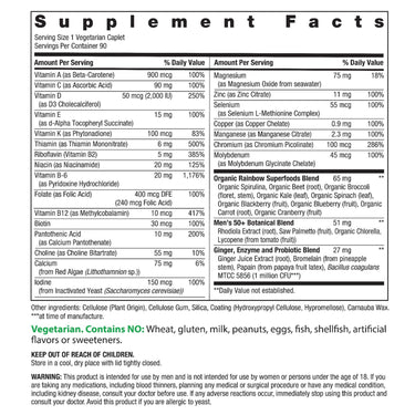 Men's One 50+ plus Real Food Nutrients, 90 Vegetarian Caplets