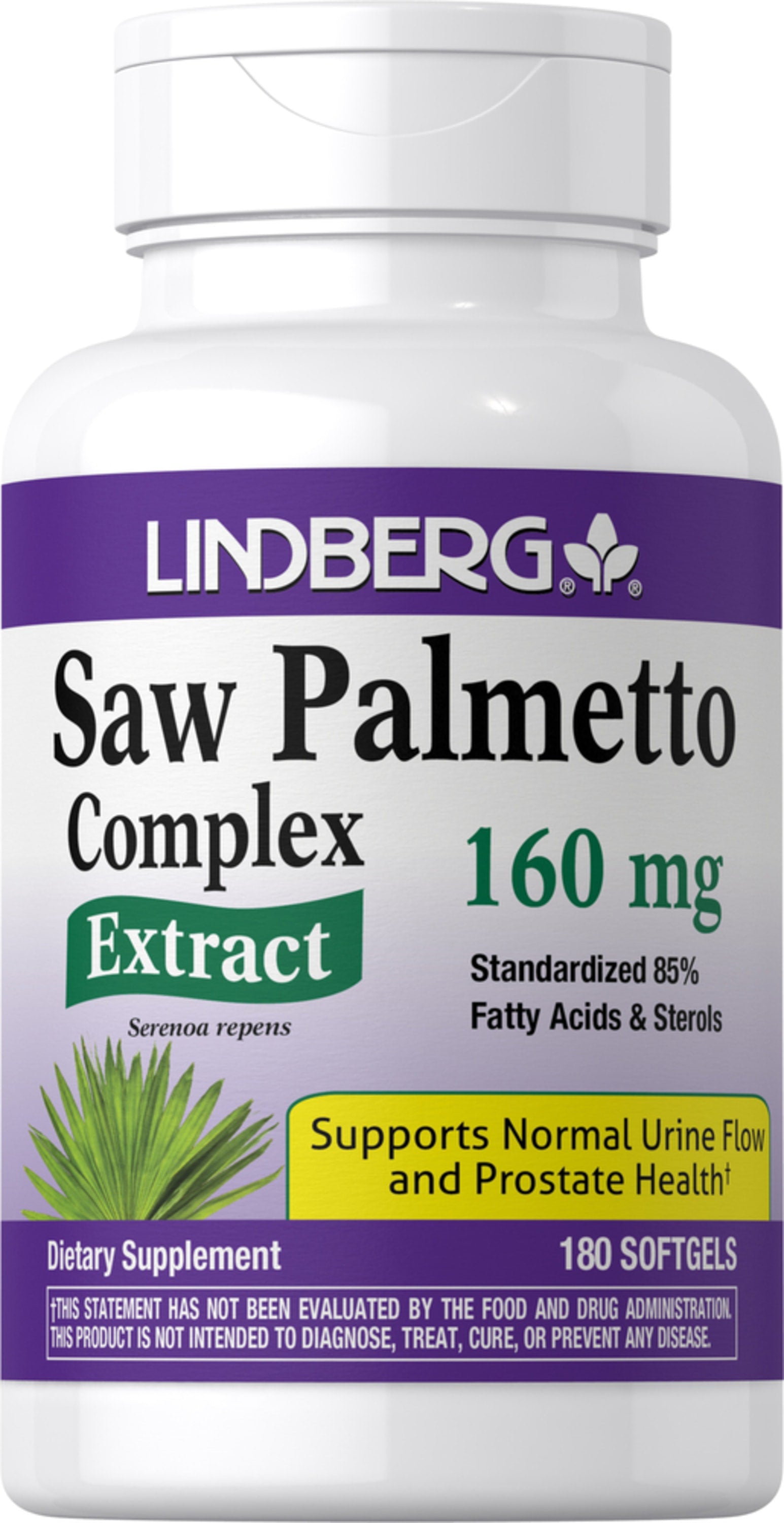 Saw Palmetto Complex Standardized Extract, 160 mg, 180 Softgels