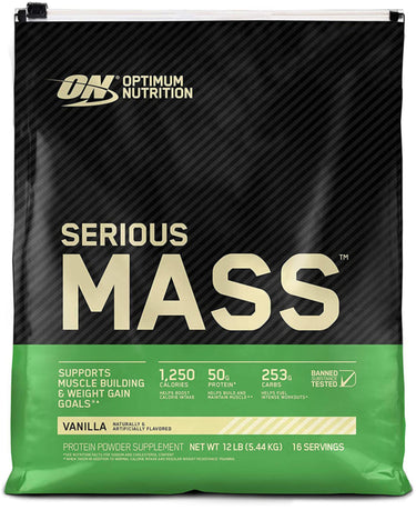 Serious Mass Weight Gain Powder (Vanilla), 12 lb Bag