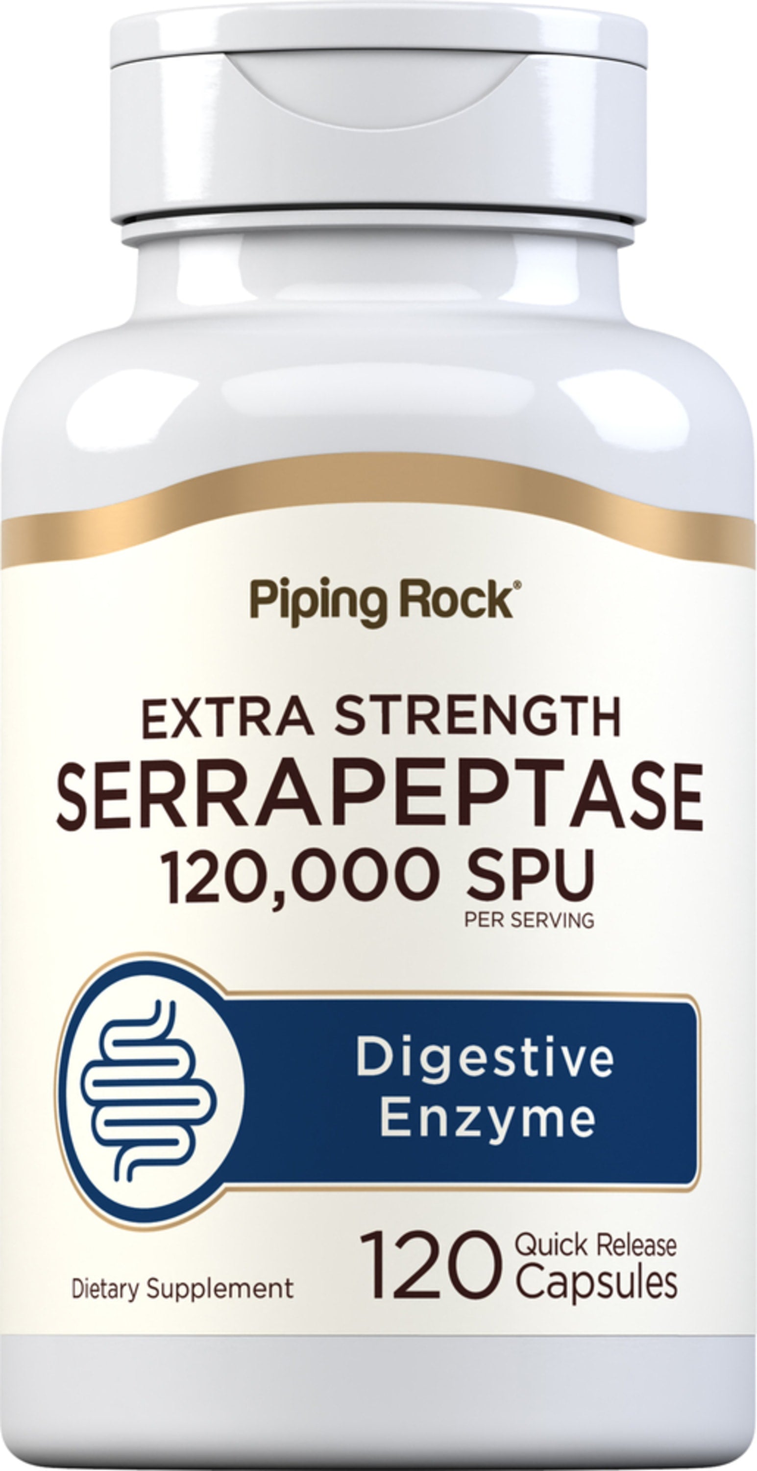 Serrapeptase, 120,000 SPU, 120 Quick Release Capsules