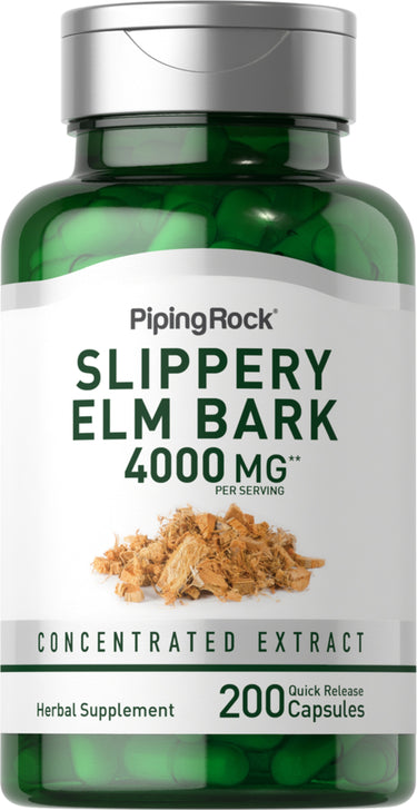 Slippery Elm Bark, 4000 mg (per serving), 200 Quick Release Capsules