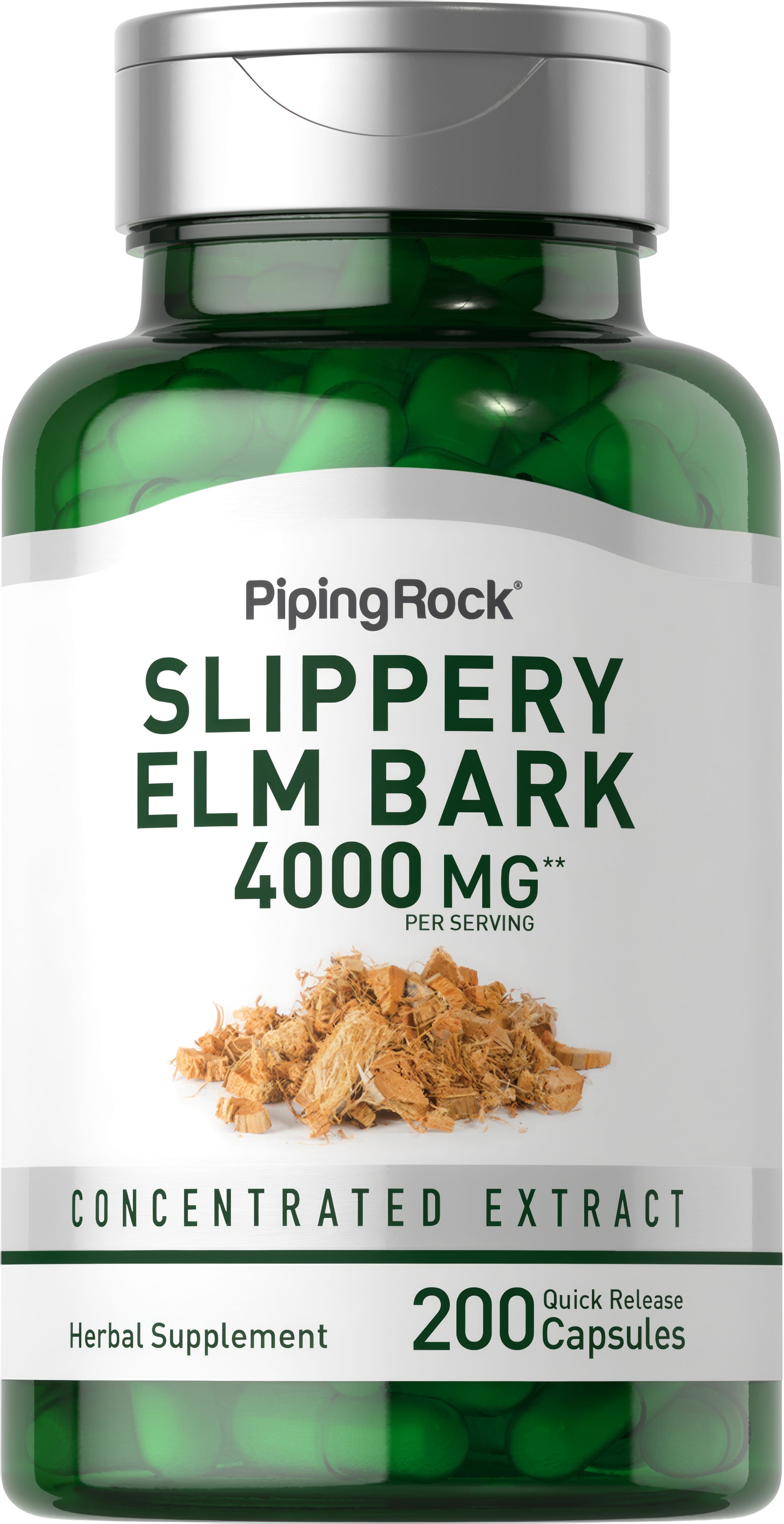 Slippery Elm Bark, 4000 mg (per serving), 200 Quick Release Capsules
