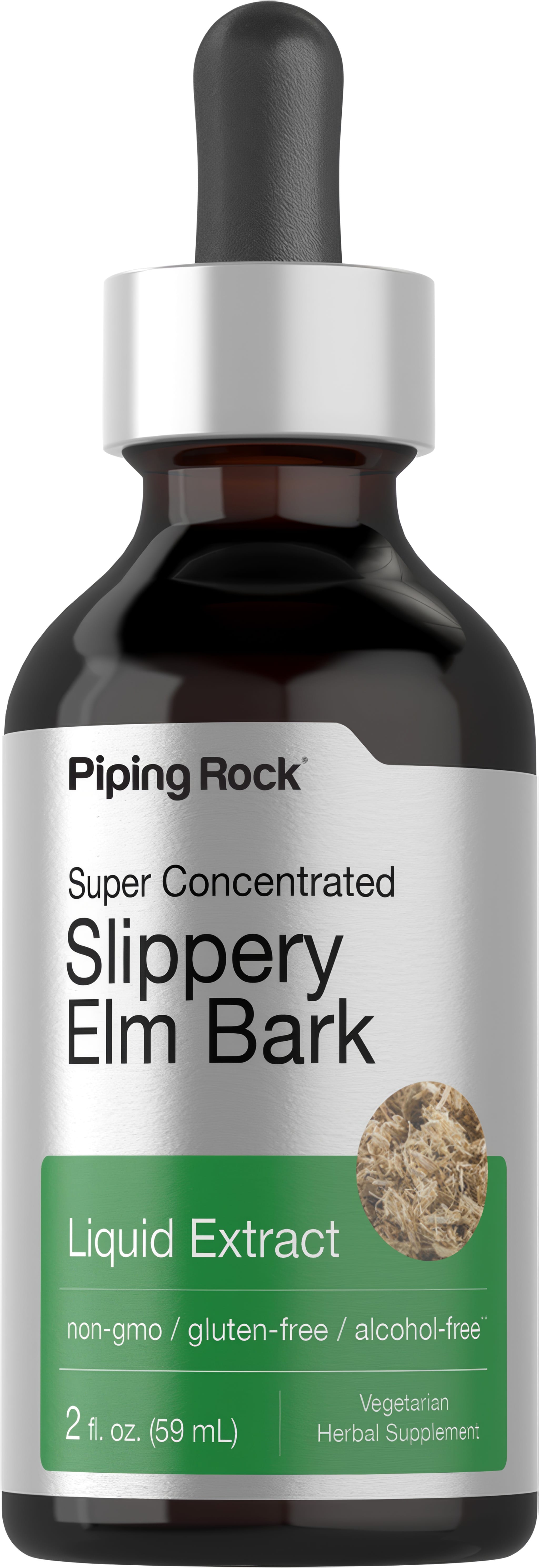 Slippery Elm Bark Super Concentrated Liquid Extract, non-gmo / gluten-free / alcohol-free, Vegetarian Herbal Supplement, 2 fl oz.