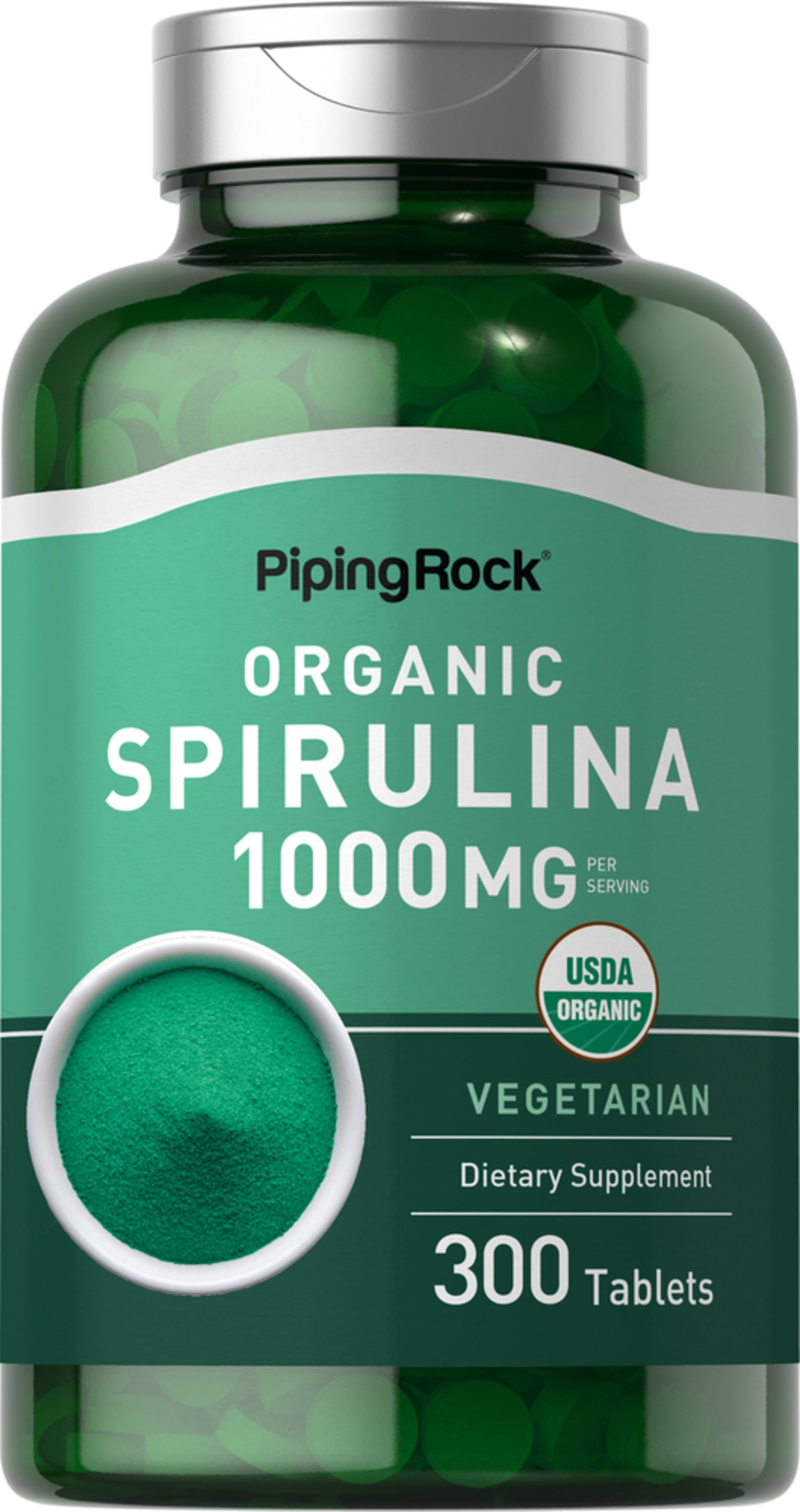Spirulina (Organic), 1000 mg (per serving), 300 Vegetarian Tablets