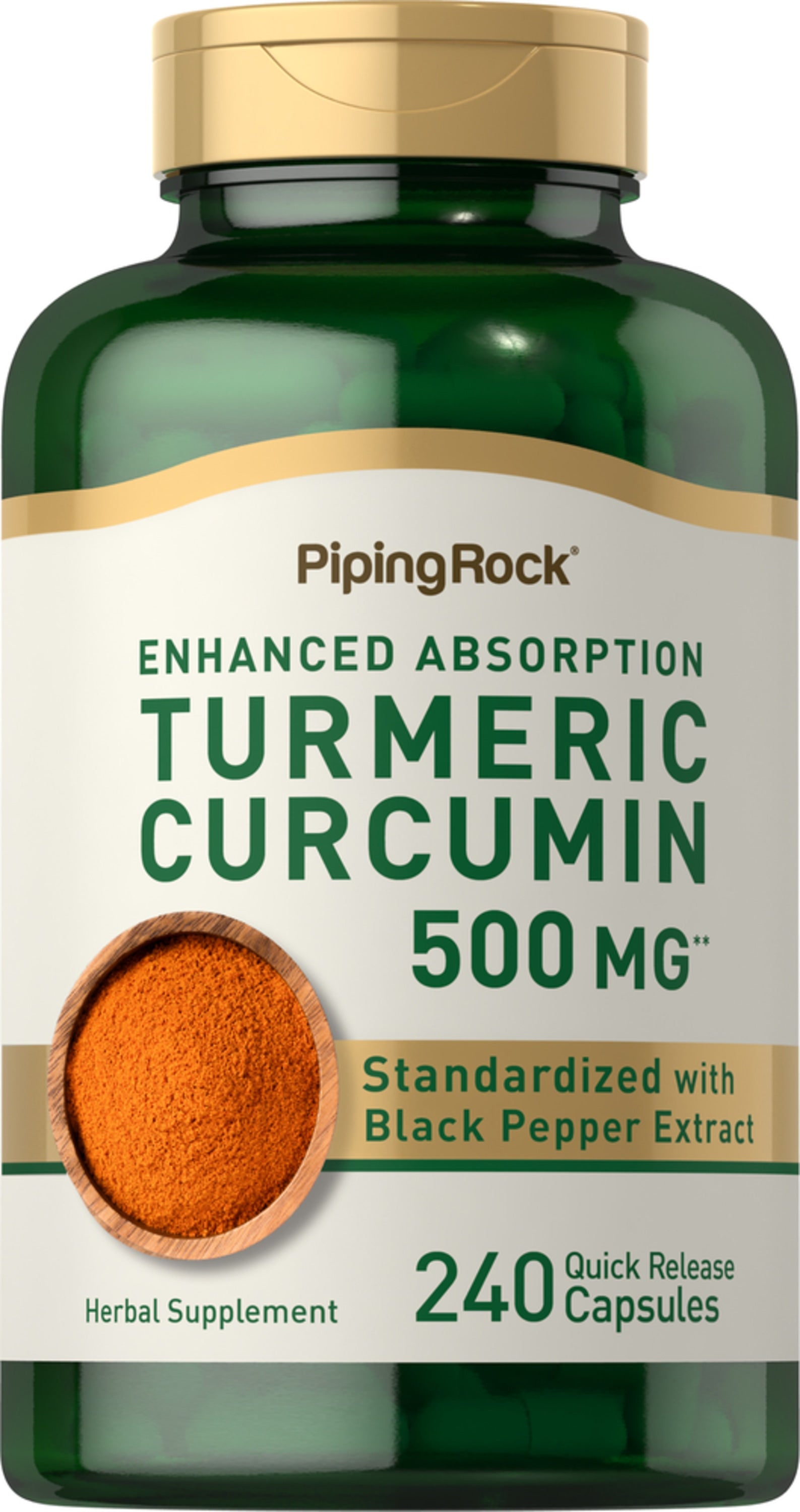 Standardized Turmeric Curcumin Complex, 500 mg, 240 Quick Release Capsules
