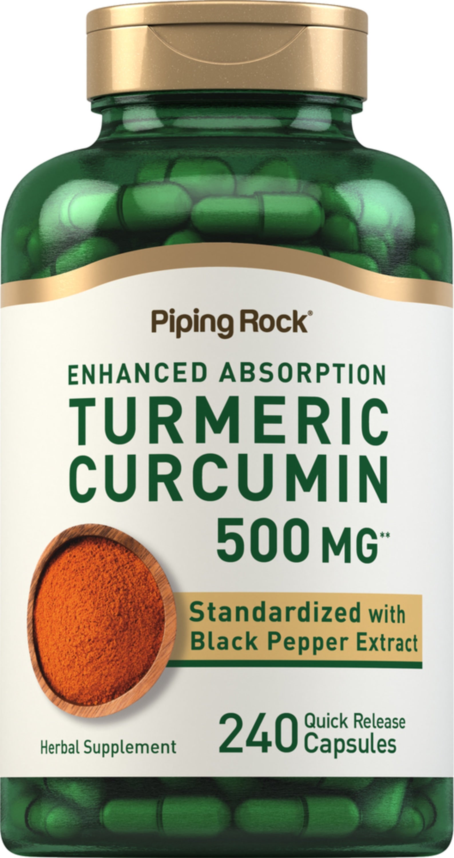 Standardized Turmeric Curcumin Complex, 500 mg, 240 Quick Release Capsules