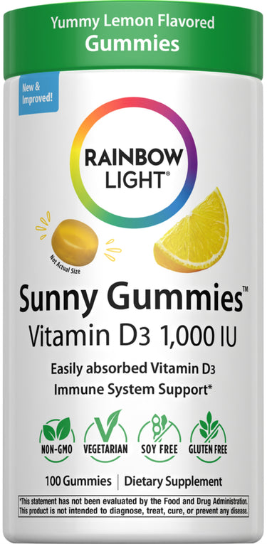 Sunny Gummies Vitamin D3 1,000 IU, 100 Vegetarian Gummies