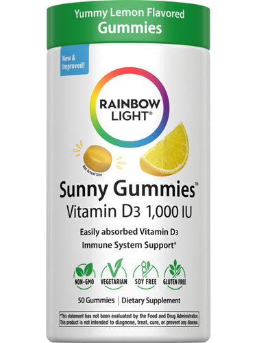 Sunny Gummies Vitamin D3 1,000 IU, 50 Vegetarian Gummies