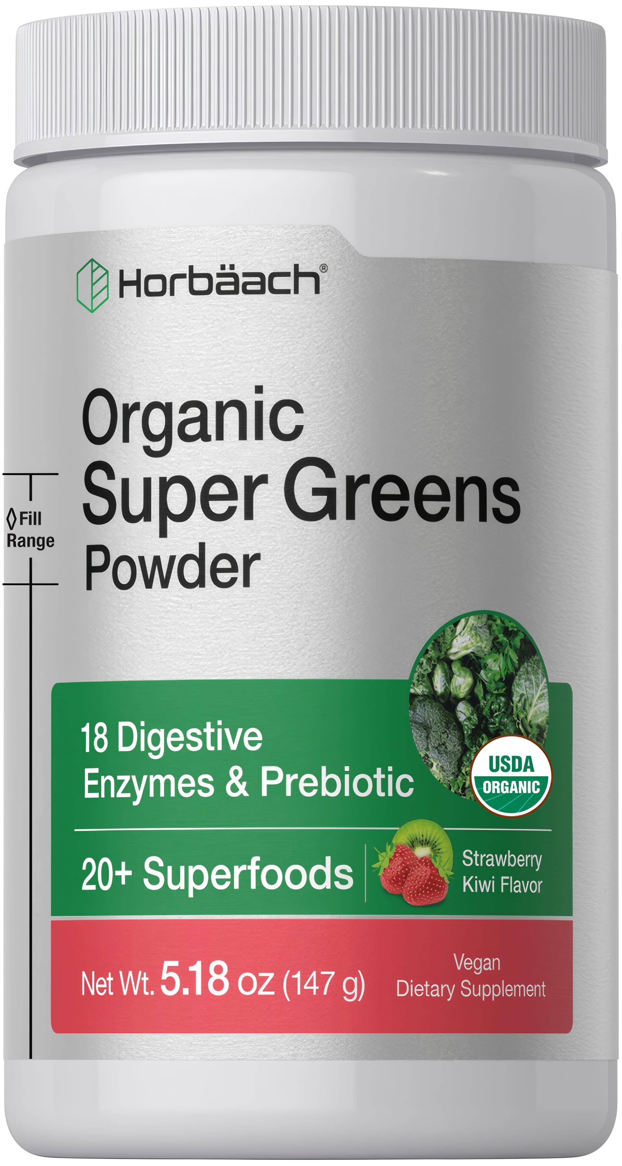Super Greens Powder (Organic) (Strawberry Kiwi), 5.18 oz (147 g) Bottle
