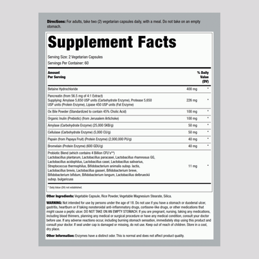 Complete Digestant Multi Enzyme + Probiotic, 120 Vegetarian Capsules