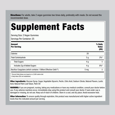 Probiotic 1 Billion (Delicious Tropical), 50 Gummies
