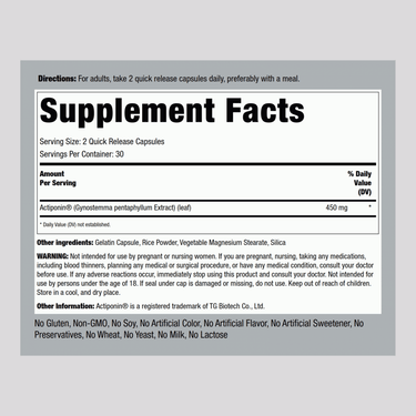 AMPK Activator (Actiponin), 450 mg (per serving), 60 Quick Release Capsules