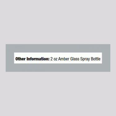 Label for PIP Spray Bottle 2 oz Amber Glass explaining 'Other Information: 2 oz Amber Glass Spray Bottle'.