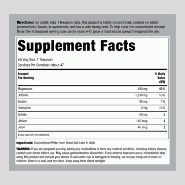 Ionic Magnesium Liquid, 400 mg (per serving), 8 fl.oz (237 mL) Bottle