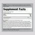 Image of the Supplement Facts panel for DHEA 50 mg, 150 Capsules, providing nutritional information and serving details.