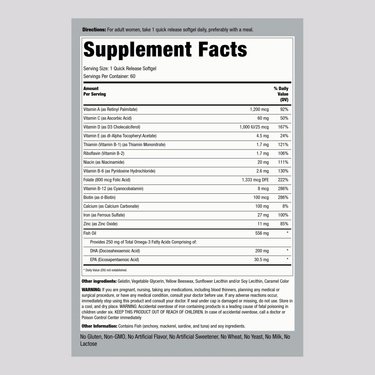 Prenatal Multivitamin with DHA, 60 Quick Release Softgels