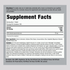 Supplement Facts for DHEA 25 mg, 250 tablets bottle.