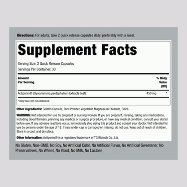 AMPK Activator (Actiponin), 450 mg (per serving), 60 Quick Release Capsules