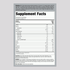 Nutrition facts label for FL Gainer 500 Chocolate 5 lbs.