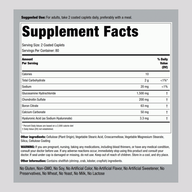 Advanced Glucosamine Chondroitin Hyaluronic Acid, 160 Coated Caplets