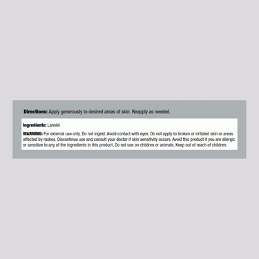 Overview of the Supplement Facts panel for Pure Lanolin 7 oz, detailing the nutritional information and ingredients included.