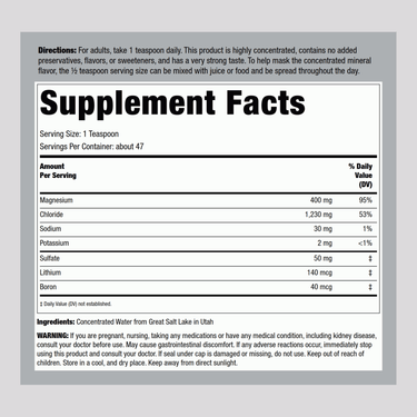 Ionic Magnesium Liquid, 400 mg (per serving), 8 fl.oz (237 mL) Bottle