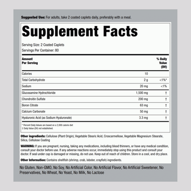 Advanced Glucosamine Chondroitin Hyaluronic Acid, 160 Coated Caplets