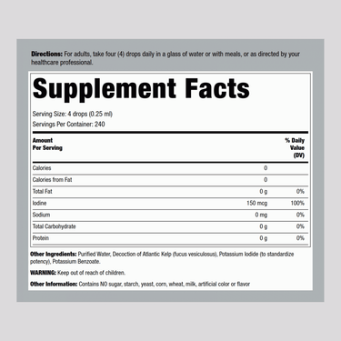 Liquid Kelp Daily Iodine, 2 fl oz (59 mL) Dropper Bottle