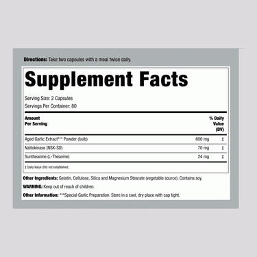 Kyolic Aged Garlic (Blood Pressure Health Formula 109), 160 Capsules