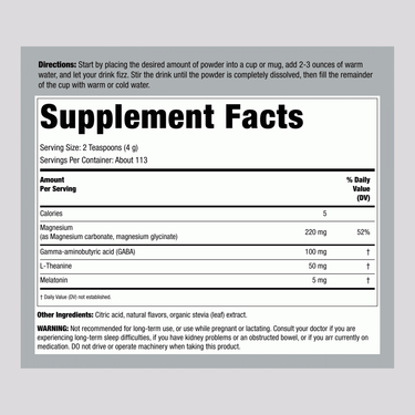 CALM Sleep with Melatonin Powder Wildberry, 16 oz (453 g)