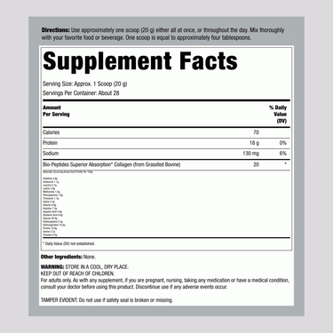 Collagen Bio-Peptides Grassfed, 20 oz (567 g) Powder