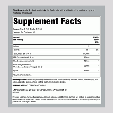 Norwegian Gold Critical Omega, 60 Fish Gelatin Softgels
