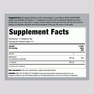 CALM MIND + L-Theanine Powder Honey Chamomile, 12 oz (339 g)