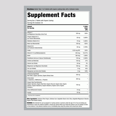 Complete B-Complex + Real Food Nutrients, 90 Vegan Caplets