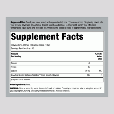 Grassfed Collagen Peptides, 14 oz (400 g) Powder